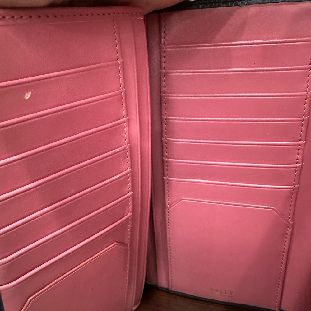 Bally “Bruton” Navy & Rose Leather Continental Wallet – Made in Italy - Picture 9 of 11